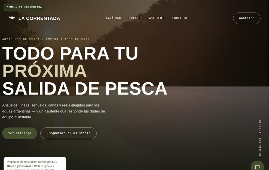 Demo La Correntada, tienda de artículos de pesca